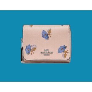 COACH SMALL TRIFOLD WALLET WITH BELL FLOWER PRINT NWT LIMITED EDITION